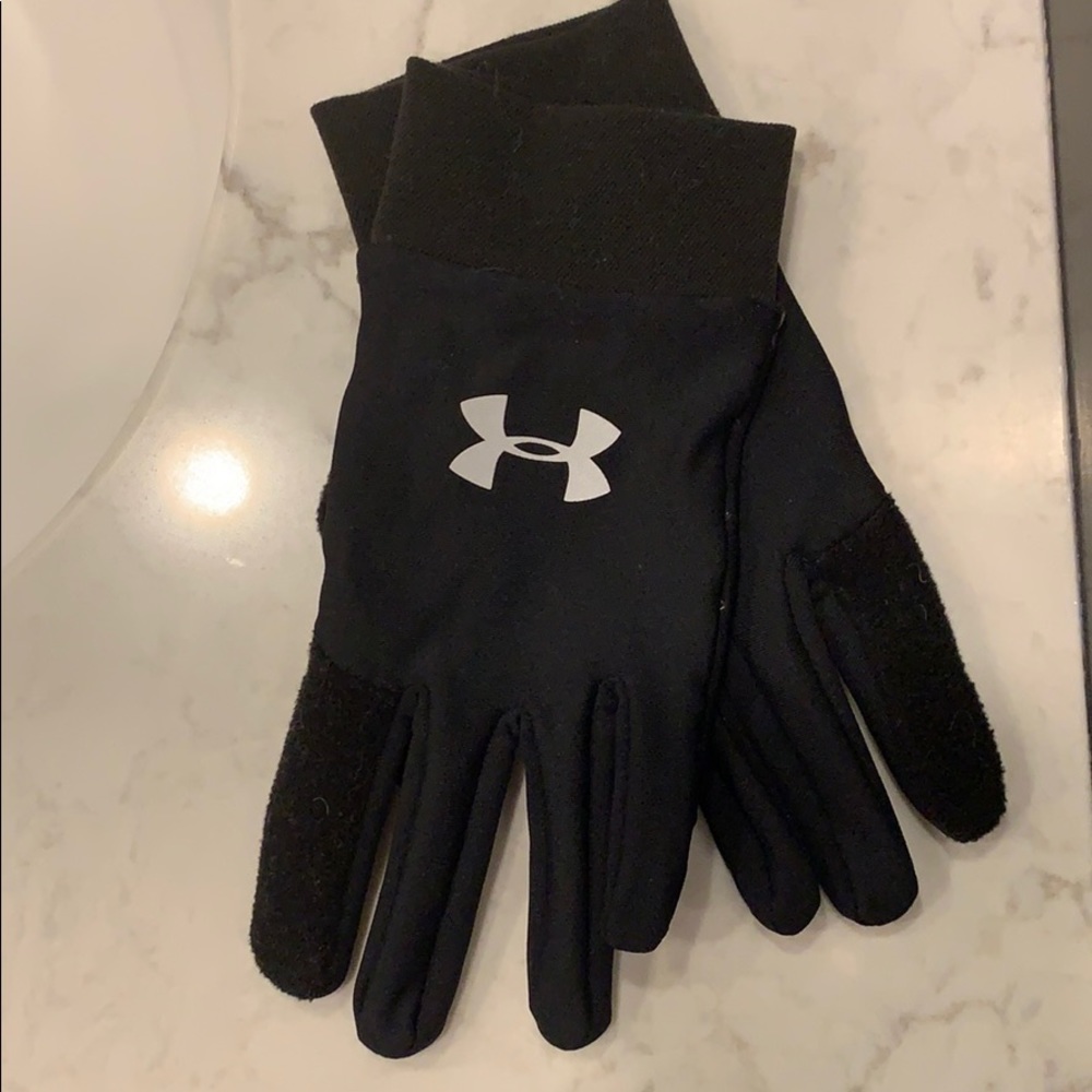 Under Armour Black Performance Gloves with Reflective Logo